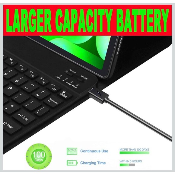 Galaxy Tab A9 Plus Case with Keyboard 5G 11 Inch Black Magnetic Bluetooth - Picture 4 of 6